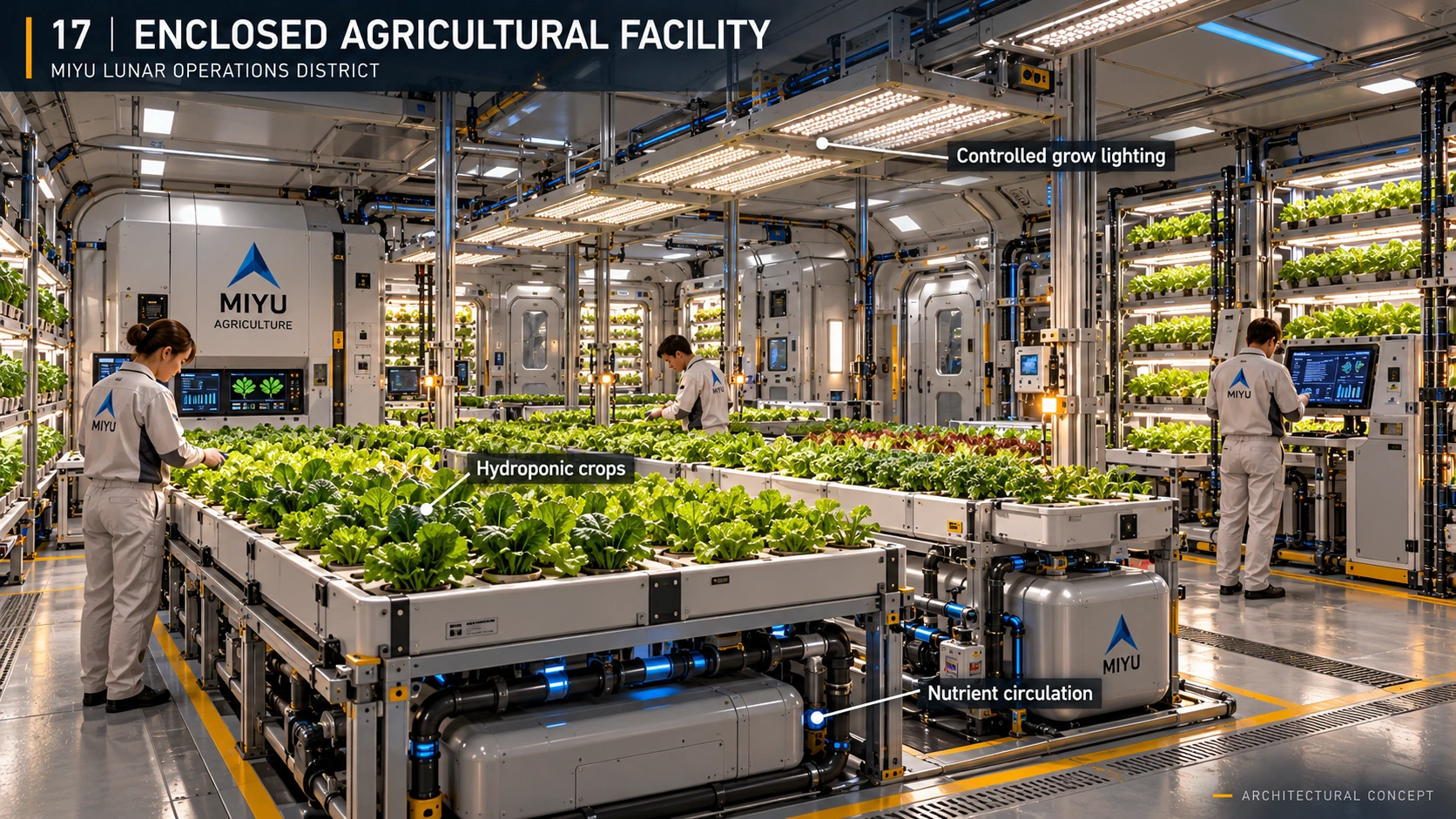 Enclosed agricultural facility — architectural concept